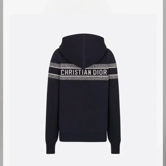 Dior Reversible Zipper Cardigan with Hood in Multicolor  Cashmere - Picture 3 of 15